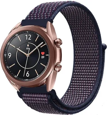 Produktbild von Strap-it Samsung Galaxy Watch 3 41mm Nylon Armband (Lila-Blau)