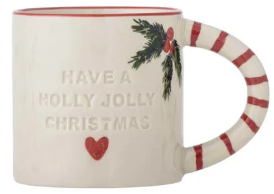 Produktbild von Bloomingville Becher JOVIDA Weihnachtsbecher mit HERZ und Tannenzweig