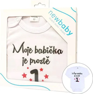 Produktbild von Bedruckter Body New Baby My grandmother is simply one of a kind - Geschenkpaket, Gr. 80 (9-12m)