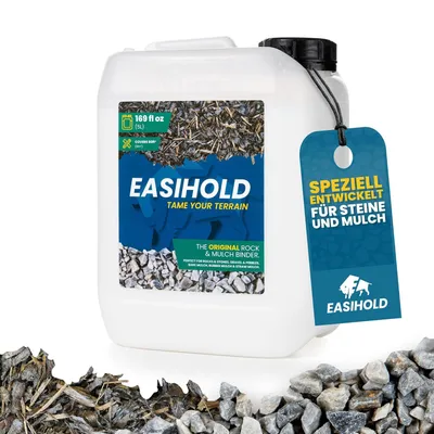 Produktbild von EASIHOLD Rocks – 5L XL Kiesbinder zum Verkleben von Steinen, Rinde und Kies auf Rabatten, Terrassen und Gartenwegen. ungiftig, gebrauchsfertig