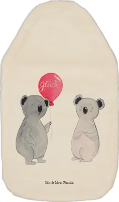 Produktbild von Mr. & Mrs. Panda Wärmekissen Koala Luftballon - Weiß - Geschenk, Geburtstag, Wärmflasche, Party, Wärmflaschen mit Bezug, Flauschige, wärmebeutel