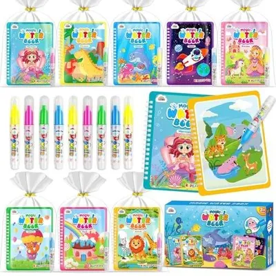 Zdjęcie produktu dla Kolorowanka wodna dla dzieci zestaw 8 książek pisaki edukacyjna