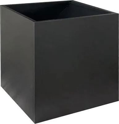 Produktbild von Gartenpflanztopf Schwarz, schwarz lackierter Gartenpflanzentopf aus galvanisiertem Metall, für Innen- und Außenbereich, (L40.6*W40.6*D40.6)