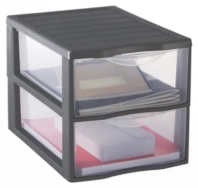 Produktbild von SUNDIS Orgamix, schubladenbox aus Kunststoff, 2 transparente Schubladen für A4-P