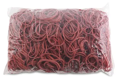 Immagine prodotto di ARTICOLI DA UFFICIO: Elastici. Diametro: 50 mm. Colore: Rosso. Peso: 1000 g - 1 kg