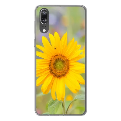 Produktbild von MuchoWow® Handyhülle Schutzhülle Hülle für Huawei P20 Blumen - Sonnenblume - Gelb Silikon Softcase Handy Hülle - Hardcover