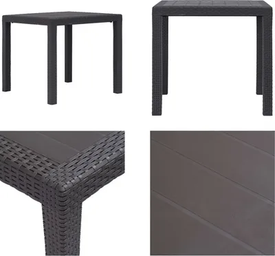 Immagine prodotto di vidaXL Tavolo da giardino marrone 79 x 79 x 72 cm in plastica effetto rattan - Tavolo da giardino - Tavoli da giardino - Tavolo da esterno - Tavoli da esterno