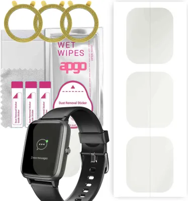 Produktbild von apgo 3 Stück Schutzfolie, Matt, kompatibel mit Hama Fit Watch 5910 Smartwatch, Hydrogel Displayschutzfolie mit Positionierhilfe, Displayfolie, robust und kratzfest
