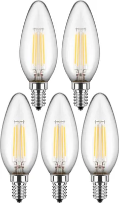 Produktbild von BLULAXA LED-Filament-Lampe, C35, EEK: F, E14, 4,5 W, 470 lm, 2700 K, 5 Stück