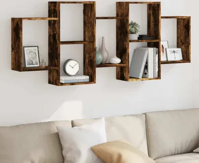 Productafbeelding van Maison Exclusive - Wandplank van gerookt eikenhout, 159x18x65 cm, houtvezel
