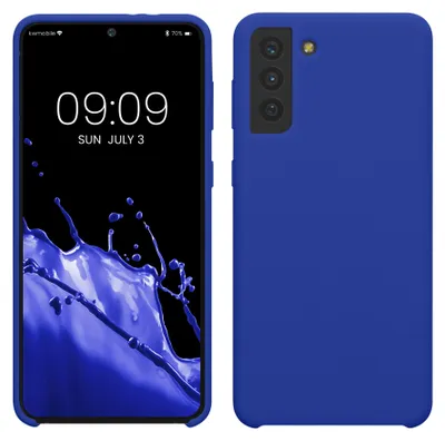 Produktbild von kwmobile Handyhülle für Samsung Galaxy S21 Plus Hülle - Case Silikon - Kabelloses Laden - Schutzhülle Cover in Baltik Blau