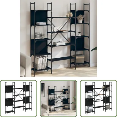 Produktbild von The Living Store Bücherregal Schwarz 155,5x24x166,5 cm Holzwerkstoff