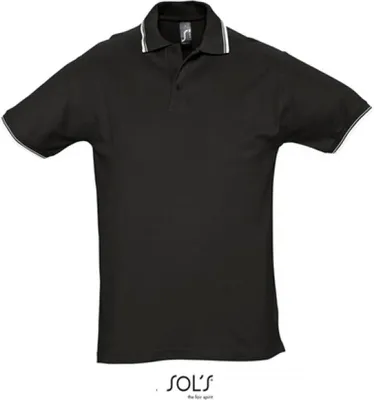 Image de SOLs 11365 | Polo contrasté homme Practice - Couleur : Black/White - Taille : L