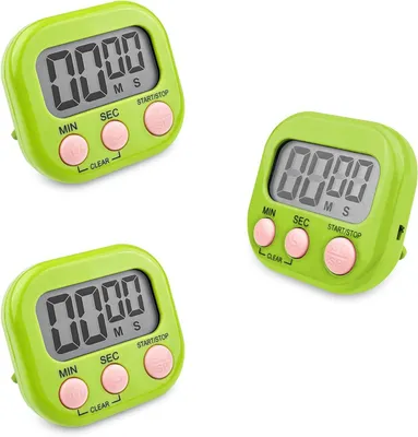 Zdjęcie produktu dla Minutnik Kuchenny Elektroniczny Cyfrowy Timer 3 Sztuki do Kuchni Domu