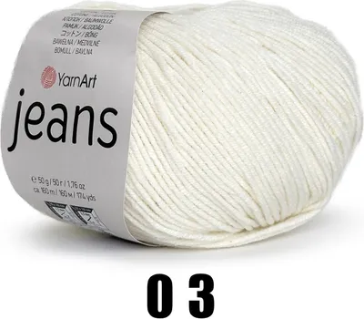 Produktbild von YarnArt Jeans (50g/160M) 03 naturweiß