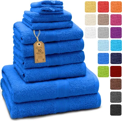 Produktbild von Frottier Handtuch-Set, 4X Handtücher, 2X Duschtücher, 2X Gästetücher, 2X Waschhandschuhe, Royal blau