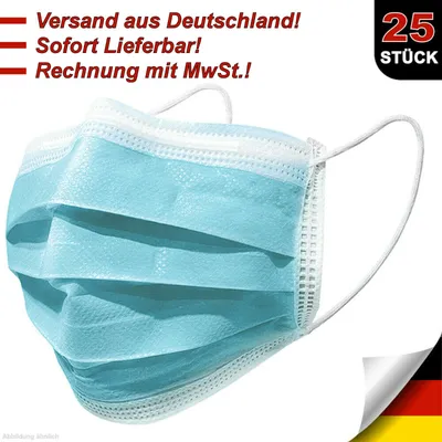 25 Medizinische OP Maske 3-lagig Mundschutz Atemschutz Gesichtsmaske Einweg