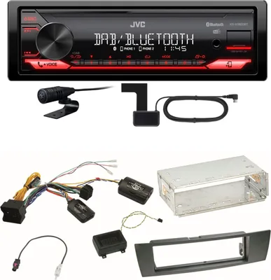 Produktbild von JVC KD-X282DBT Bluetooth Digitalradio Einbauset für BMW E87 E81 E82 X1 E84