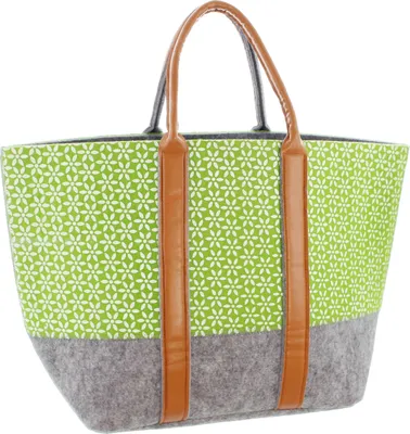 Produktbild von Damentasche Filz grau/grün – Schultertasche