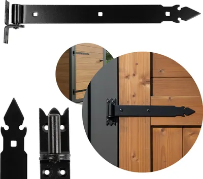 Produktbild von ADGO, Ladenband Deko, Torband Rustikal, Türscharnier Außen Innen, 400mm Schwarz