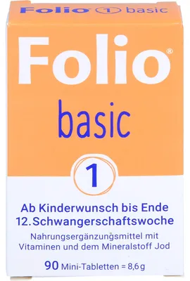 Produktbild von Folio 1 Basic ab Kinderwunsch bis Ende 12.Woche, 90 St. Tabletten