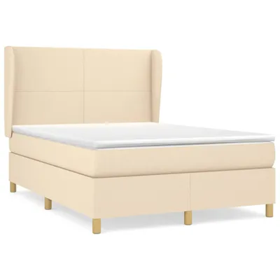 Produktbild von Boxspringbett mit Matratze Creme 140x200 cm Stoff