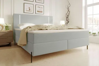 Produktbild von 99rooms Favon Boxspringbett Cordstoff POSO Hellgrau 140x200 cm