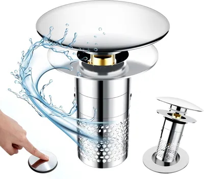 Produktbild von 2 Stücke Waschbeckenstöpsel mit Sieb, Pop-up Abflussstopfen Waschbecken, Edelstahl Stöpsel für 35–40mm Abflusslöcher, Anti-Verstopfung Waschbeckenstöpsel mit Abflusssieb,Stöpsel für Spülbecken