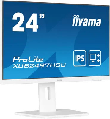 Promotional image of a white iiyama ProLite monitor.