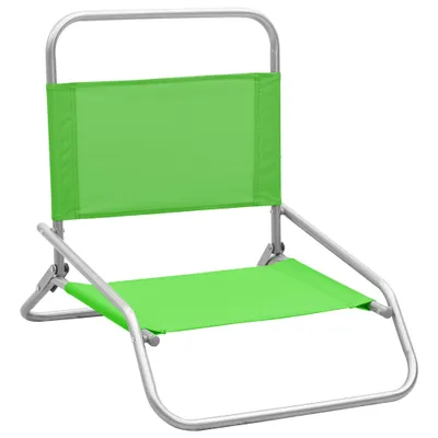 Immagine prodotto di vidaXL Sedie da spiaggia pieghevoli 2 pz. Tessuto verde