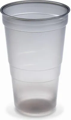 Produktbild von 100x Mehrwegbecher Pfandbecher rauch-grau transparent PP Eichstrich 0,5 l Ø 9,5 cm