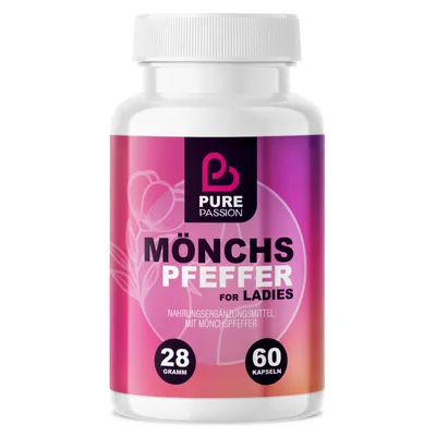 Produktbild von Pure Passion® Mönchspfeffer – für Frauen - Vitex Agnus Castus – Unterstützung für das hormonelle Gleichgewicht – für Kindеrwunsch und PMS