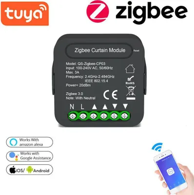 Zdjęcie produktu dla QS-Zigbee-CP03 Tuya ZigBee Intelligent Curtain Swtich Module Moduł modyfikacji kurtyny domowej Moduł udostępniania urządzenia telefonu komórkowego Funkcja synchronizacji czasu Piloty APP