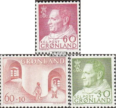 Produktbild von Briefmarken Dänemark - Grönland 1968 Mi 69,70,71 (kompl.Ausg.) Jahrgang 1968 komplett postfrisch Frederik IX.