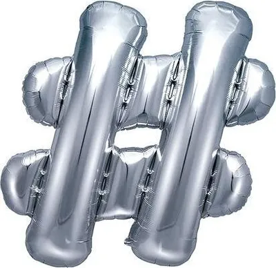 Obrázek produktu pro Balónek fóliový # Znak STŘÍBRNÝ - SILVER 35 cm (NELZE PLNIT HELIEM)