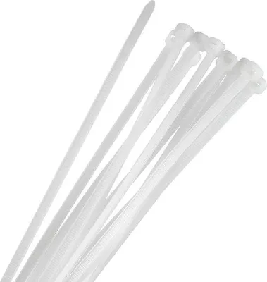 Image de Attaches de câbles en plastique, 100 pièces, blanches, 75/500 mm