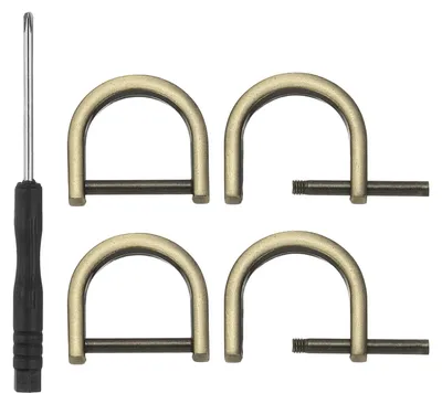 Produktbild von D-Ringe mit Schraubkarabiner - 4 Stück Set - Befestigungselement - 19mm 3/4 Zoll Messing