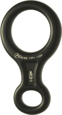 Abseilachter Mittel von Aliens; schwarz; aus Aluminium; für Kletter- und Sicherungsgeräte.