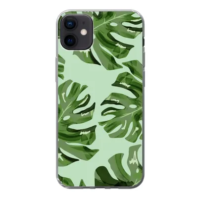 Produktbild von MuchoWow® Handyhülle Schutzhülle Hülle für iPhone 12 mini Blätter - Tropisch - Pastell Silikon Softcase Handy Hülle - Bild