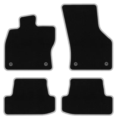 Produktbild von Fußmatten Automatten Velours Schwarz/Silber für Audi A3 8V 2012- Set 4-tlg