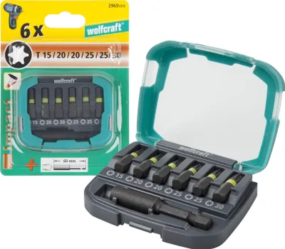 Produktbild von wolfcraft 7-tlg. Impact-Schraubendreher-Bit-Satz 2969000