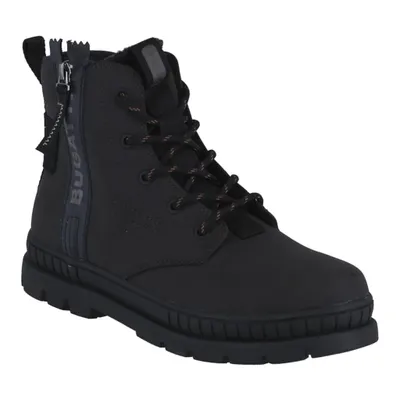 A black Bugatti men's lace-up boot.
