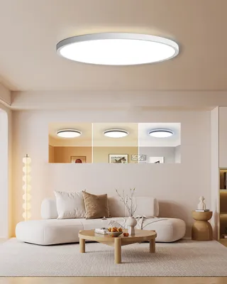 Produktbild von Deckenleuchte LED Deckenlampe Ø30cm Dimmbar, Küchen-Schlaflampe Bad Flur, WohnzimmerLED fest integriert, 3000-6000k, 24W