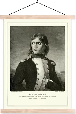 Produktbild von MuchoWow® Textilposter Antike Illustration von Napoleon Bonaparte 120x160 cm mit holzfarbenen Rahmen - Plakatkarton
