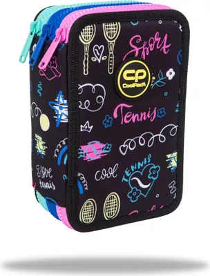 Zdjęcie produktu dla Piórnik podwójny z uczuciem sportowej pasji - Jumper 3 Tennis Star Coolpack. Idealny dla młodych tenisistów, pełen niezbędnych przyborów szkolnych!