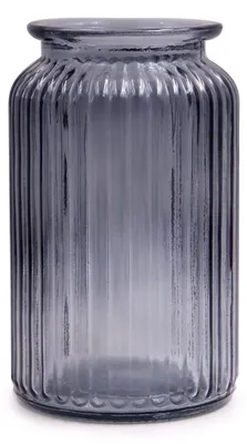 Glasvaas, modern, gestreept, 18,5 cm, für Blumen, Dekoration