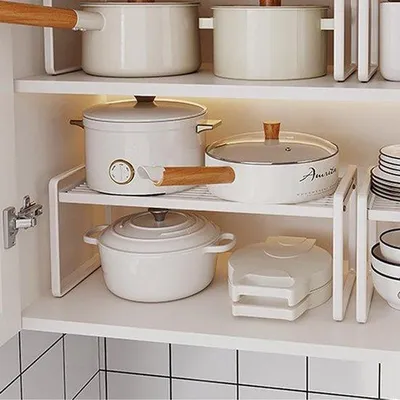 Produktbild von Famanu Küchenschrank-Organizer mit Antirutschmatte - Weiß