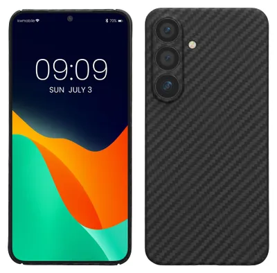 Produktbild von kalibri Schutzhülle kompatibel mit Samsung Galaxy S25 - Hülle Aramid - Handy Cover Case Handyhülle Schwarz matt