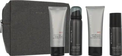 Produktbild von Duschschaum 50ml/2-in1 Haar- und Körperwäsche 70ml/Körperlotion 70ml/Antitranspirant-Spray 50ml Rituals Homme Pflege-Set für Männer