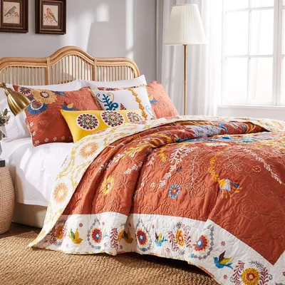 Productafbeelding van Bungalow Topanga Quilt Set, 3-delig Full/Queen, Katoen, Multicolor